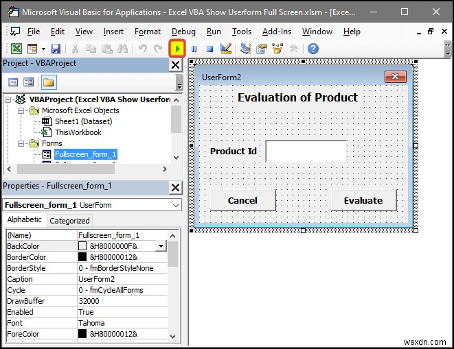 Excel VBA:फुल स्क्रीन में यूजरफॉर्म दिखाएं (4 आसान तरीके)