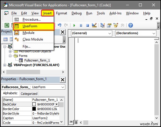 Excel VBA:फुल स्क्रीन में यूजरफॉर्म दिखाएं (4 आसान तरीके)