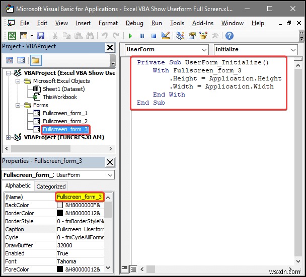 Excel VBA:फुल स्क्रीन में यूजरफॉर्म दिखाएं (4 आसान तरीके)