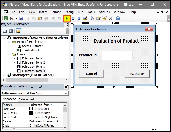 Excel VBA:फुल स्क्रीन में यूजरफॉर्म दिखाएं (4 आसान तरीके)