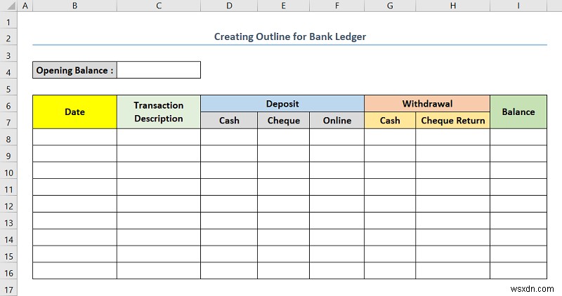 एक्सेल में बैंक लेजर कैसे बनाएं (आसान चरणों के साथ)
