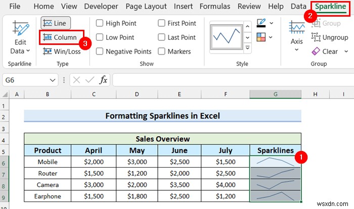 Excel में स्पार्कलाइन में मार्कर कैसे जोड़ें (आसान चरणों के साथ)