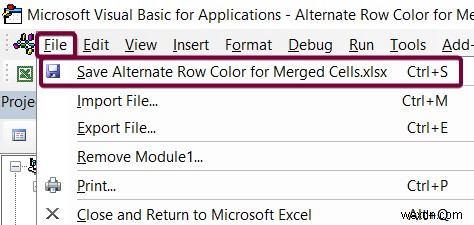 Excel में मर्ज किए गए सेल के लिए वैकल्पिक पंक्ति को कैसे रंगें