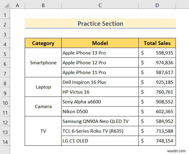 Excel में मर्ज किए गए सेल के लिए वैकल्पिक पंक्ति को कैसे रंगें