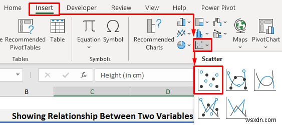 Excel ग्राफ़ में दो चरों के बीच संबंध कैसे दिखाएं