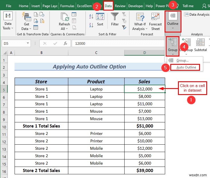 Excel में पंक्ति पदानुक्रम कैसे जोड़ें (2 आसान तरीके)