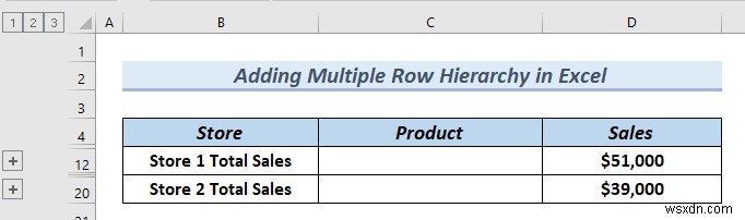 Excel में पंक्ति पदानुक्रम कैसे जोड़ें (2 आसान तरीके)