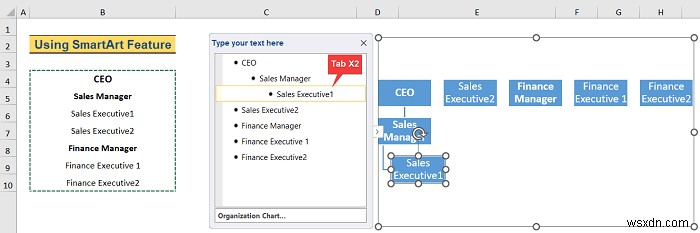 Excel में पदानुक्रम कैसे बनाएं (3 आसान तरीके)