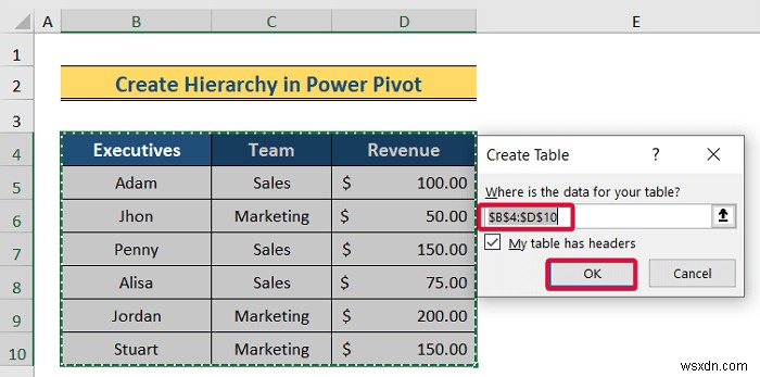 Excel में पदानुक्रम कैसे बनाएं (3 आसान तरीके)