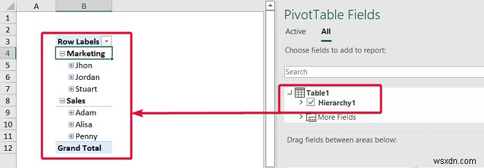 Excel में पदानुक्रम कैसे बनाएं (3 आसान तरीके)