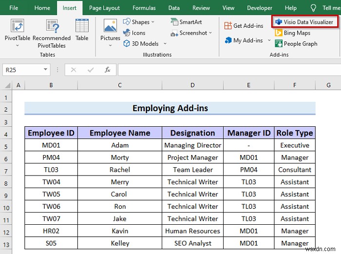 Excel में पदानुक्रम चार्ट कैसे बनाएं (3 आसान तरीके)