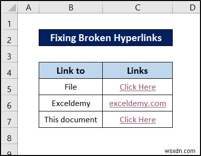Excel में टूटे हुए हाइपरलिंक को कैसे ठीक करें (5 तरीके)