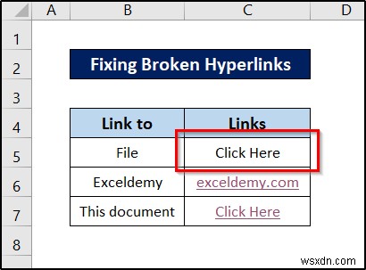 Excel में टूटे हुए हाइपरलिंक को कैसे ठीक करें (5 तरीके)