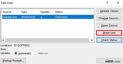 फ़ाइल खोलने से पहले एक्सेल में लिंक कैसे तोड़ें (आसान चरणों के साथ)