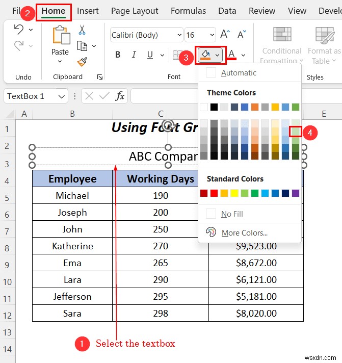 Excel में टेक्स्ट बॉक्स में टेक्स्ट को हाइलाइट कैसे करें (3 आसान तरीके)