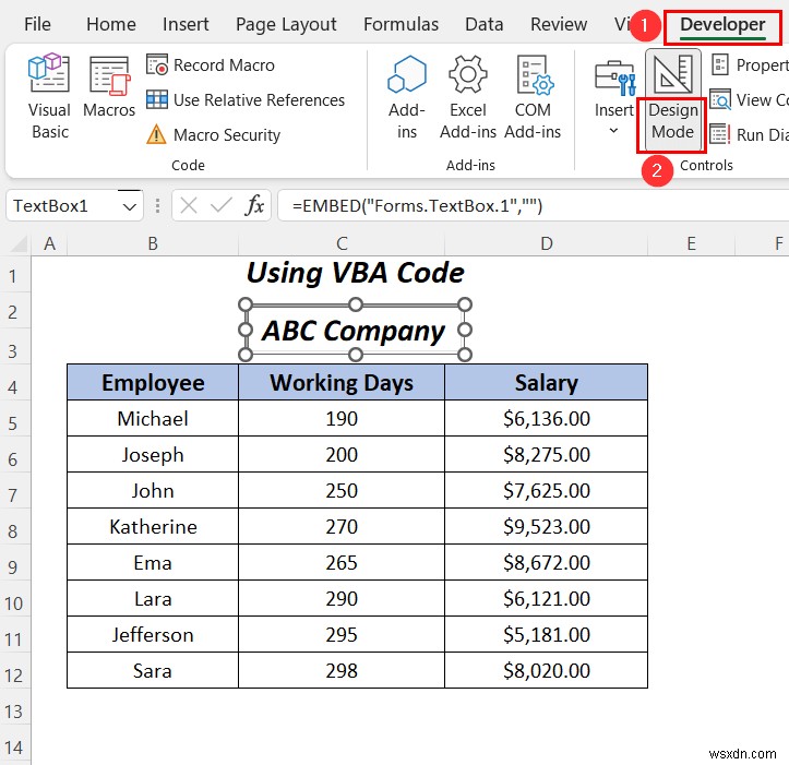 Excel में टेक्स्ट बॉक्स में टेक्स्ट को हाइलाइट कैसे करें (3 आसान तरीके)