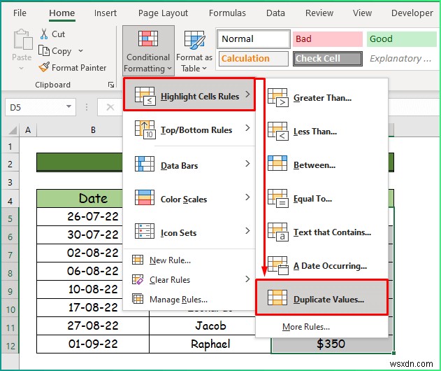 Excel में विभिन्न प्रकार के सशर्त स्वरूपण कैसे लागू करें