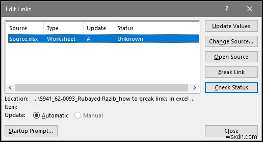 स्रोत नहीं मिलने पर एक्सेल में लिंक कैसे तोड़ें (4 तरीके)