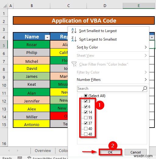 Excel में अनेक रंगों द्वारा कैसे फ़िल्टर करें (2 आसान तरीके)