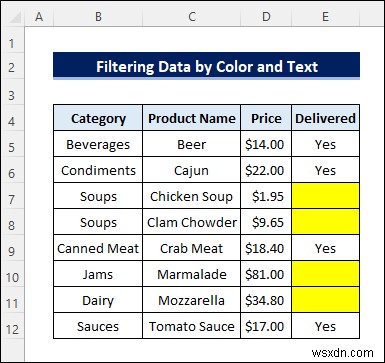 Excel Filter by Color and Text (आसान चरणों के साथ)