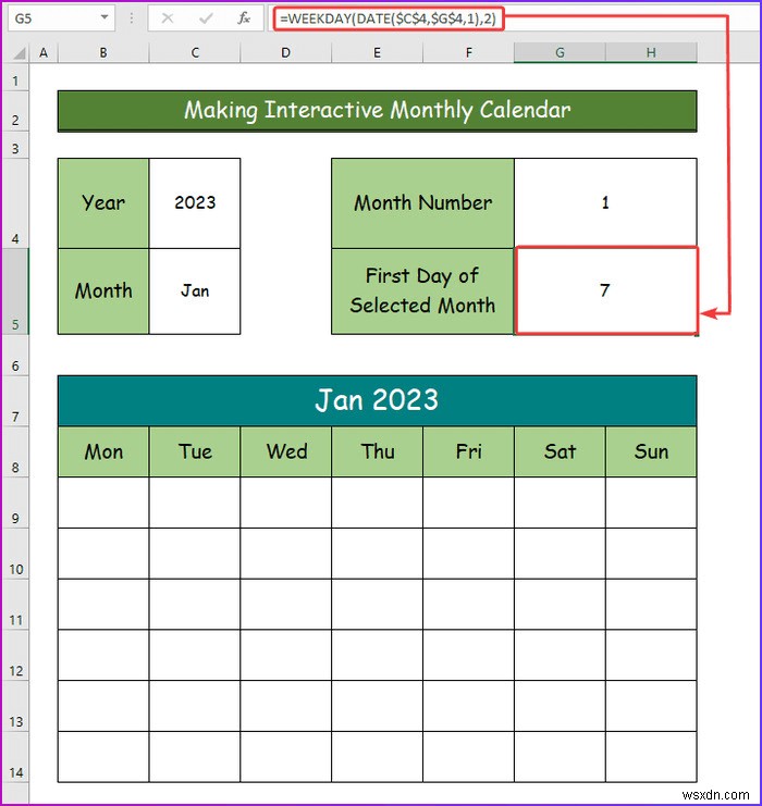 Excel में एक इंटरैक्टिव कैलेंडर कैसे बनाएं (2 आसान तरीके)