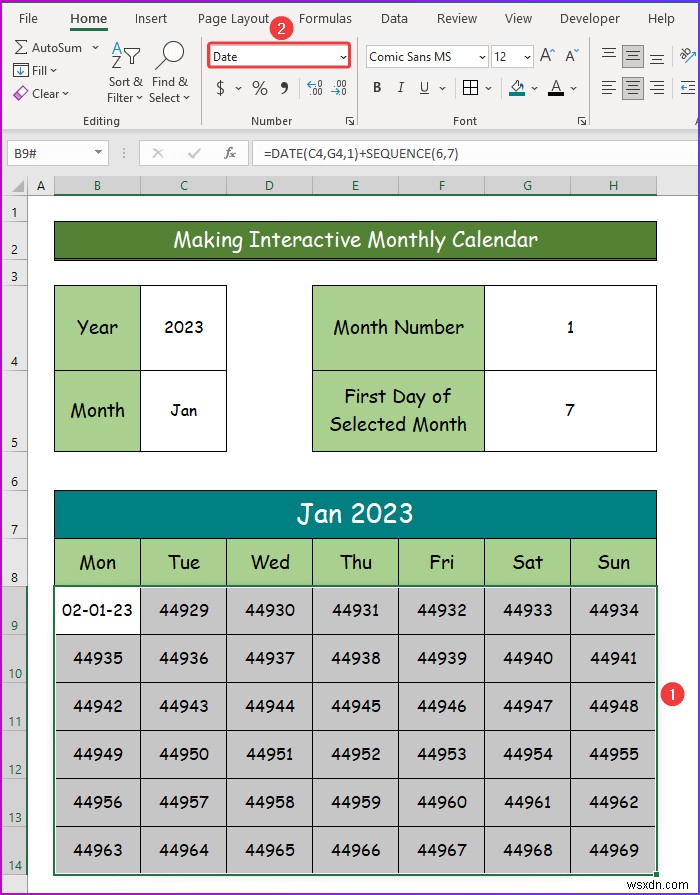 Excel में एक इंटरैक्टिव कैलेंडर कैसे बनाएं (2 आसान तरीके)