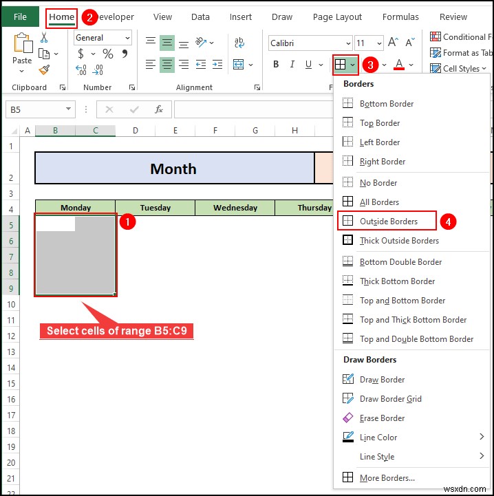 Excel में एक खाली कैलेंडर कैसे बनाएं (मुफ्त टेम्पलेट डाउनलोड करें)