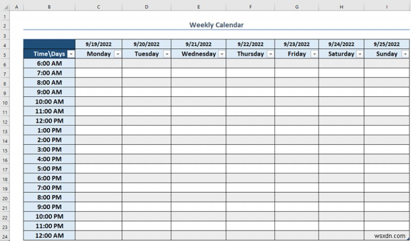 Excel में साप्ताहिक कैलेंडर कैसे बनाएं (3 उपयुक्त तरीके)