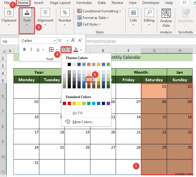 Excel में मासिक कैलेंडर कैसे बनाएं (3 प्रभावी तरीके)