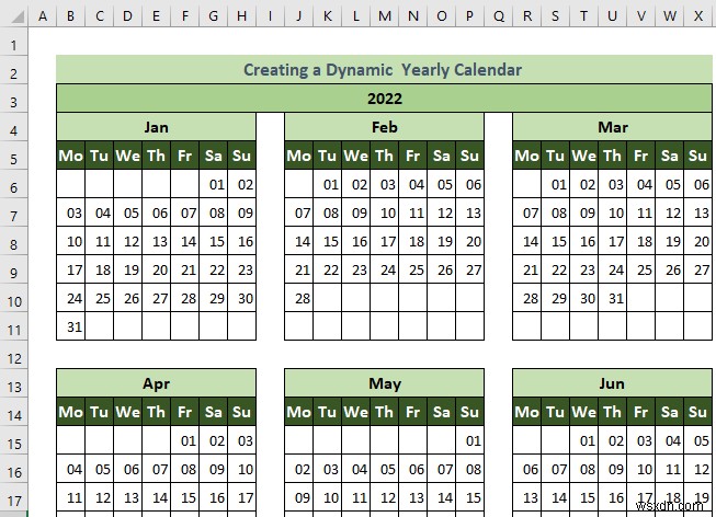 Excel में मासिक कैलेंडर कैसे बनाएं (3 प्रभावी तरीके)