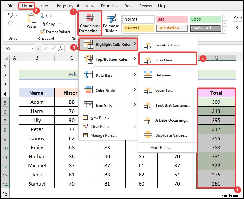 Excel में कंडीशनल फ़ॉर्मेटिंग का उपयोग करके रंग द्वारा फ़िल्टर कैसे करें