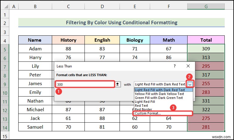 Excel में कंडीशनल फ़ॉर्मेटिंग का उपयोग करके रंग द्वारा फ़िल्टर कैसे करें