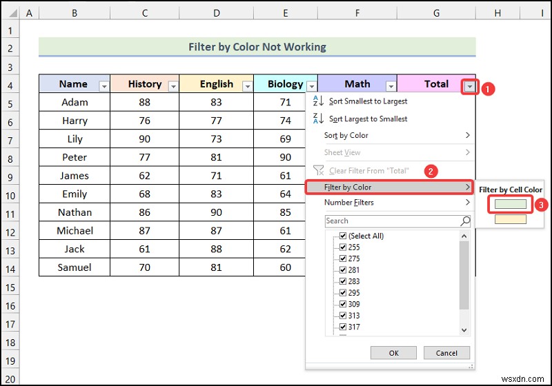 Excel में कंडीशनल फ़ॉर्मेटिंग का उपयोग करके रंग द्वारा फ़िल्टर कैसे करें