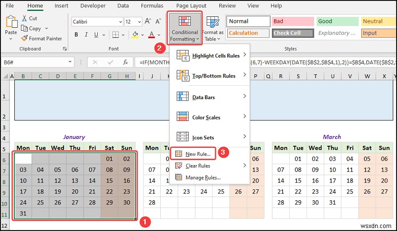 Excel में एक वार्षिक कैलेंडर कैसे बनाएं (आसान चरणों के साथ)