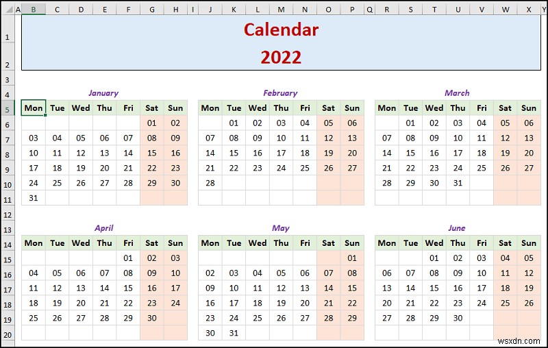 Excel में एक वार्षिक कैलेंडर कैसे बनाएं (आसान चरणों के साथ)