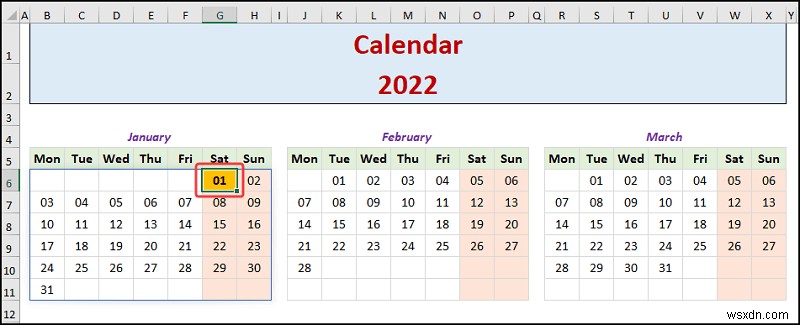 Excel में एक वार्षिक कैलेंडर कैसे बनाएं (आसान चरणों के साथ)