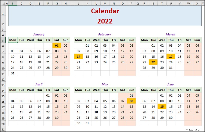 Excel में एक वार्षिक कैलेंडर कैसे बनाएं (आसान चरणों के साथ)