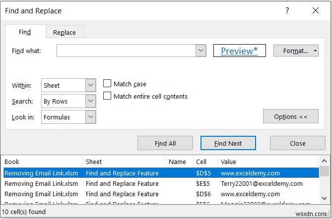 Excel में ईमेल लिंक कैसे निकालें (7 त्वरित तरीके)