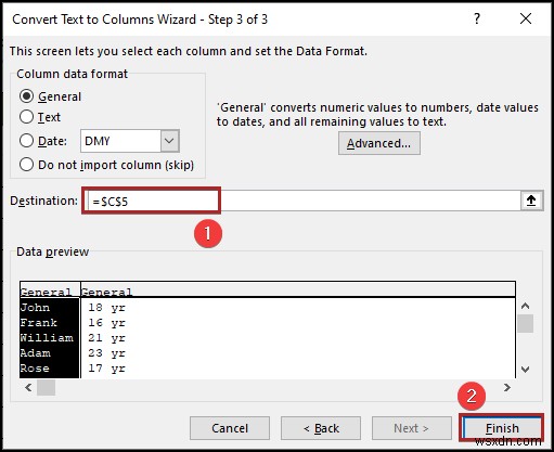 Excel में बिना ओवरराइटिंग के टेक्स्ट को कॉलम में कैसे बदलें