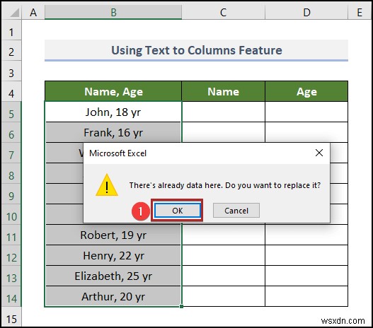 Excel में बिना ओवरराइटिंग के टेक्स्ट को कॉलम में कैसे बदलें