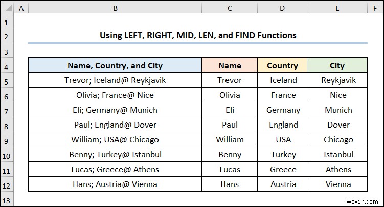 Excel में एक से अधिक सीमांकक वाले टेक्स्ट को कॉलम में कैसे बदलें