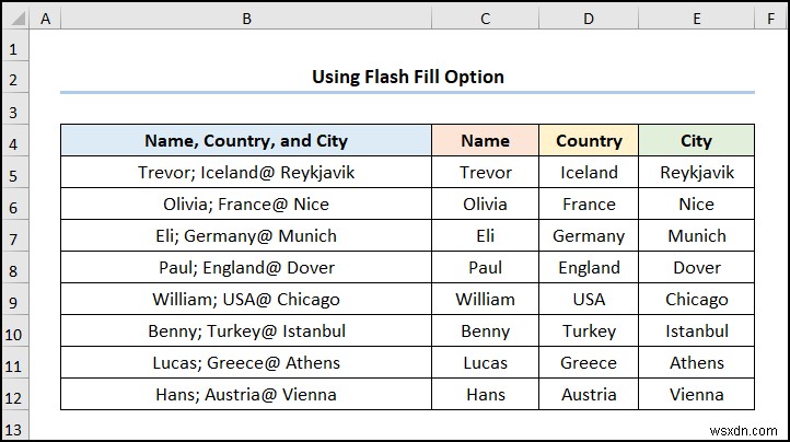 Excel में एक से अधिक सीमांकक वाले टेक्स्ट को कॉलम में कैसे बदलें