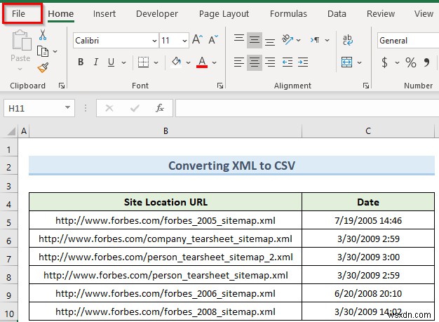 XML को एक्सेल में कॉलम में कैसे बदलें (4 उपयुक्त तरीके)