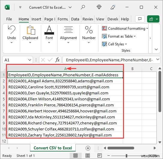 CSV को आसान चरणों के साथ स्वचालित रूप से एक्सेल में बदलें