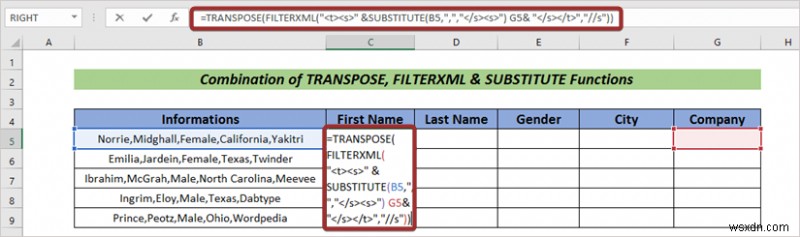 Excel में फ़ॉर्मूला के साथ टेक्स्ट को कॉलम में स्वचालित रूप से कैसे विभाजित करें