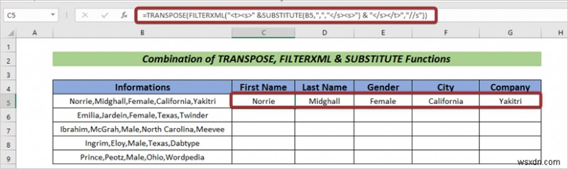 Excel में फ़ॉर्मूला के साथ टेक्स्ट को कॉलम में स्वचालित रूप से कैसे विभाजित करें