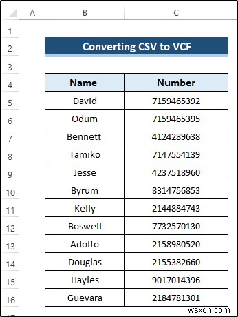 एक्सेल का उपयोग करके CSV फ़ाइल को VCF में कैसे बदलें (आसान चरणों के साथ)
