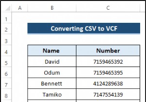 एक्सेल का उपयोग करके CSV फ़ाइल को VCF में कैसे बदलें (आसान चरणों के साथ)