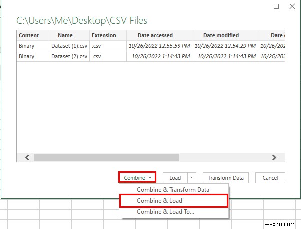 Excel में एक से अधिक CSV फ़ाइलों को एक कार्यपुस्तिका में कैसे मर्ज करें