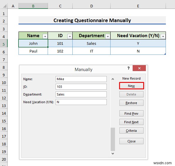 Excel में प्रश्नावली कैसे बनाएं (2 आसान तरीके)